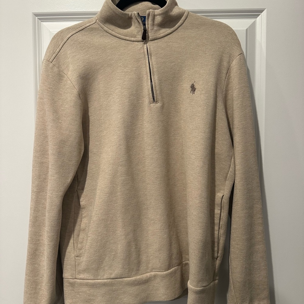 Ralph Lauren Men's Tan Zip-Up Sweater